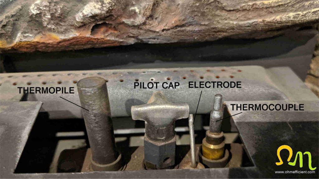 Millivolt fireplace pilot assembly