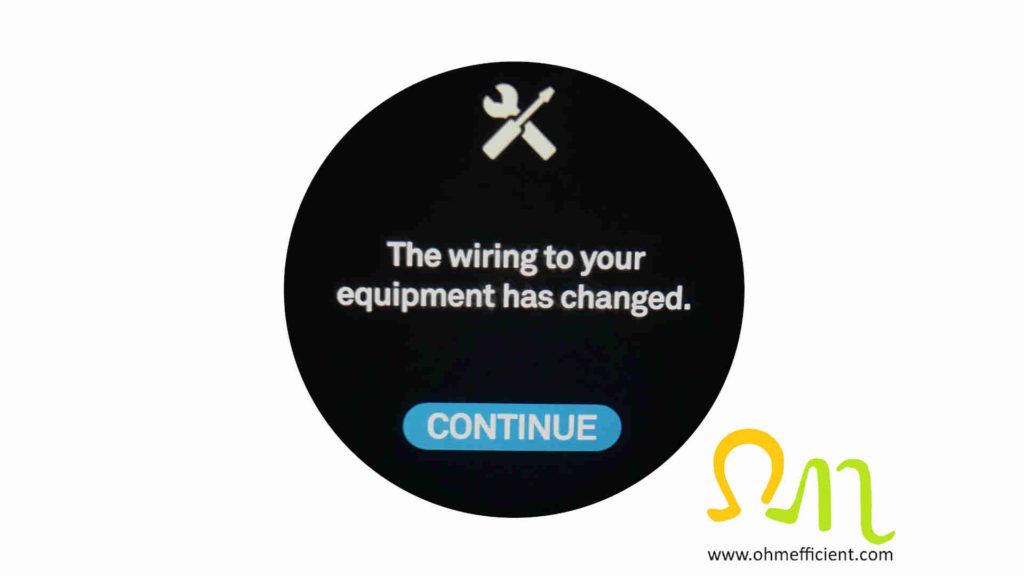 Nest The wiring to your equipment has changed