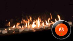 Nest thermostat gas fireplace