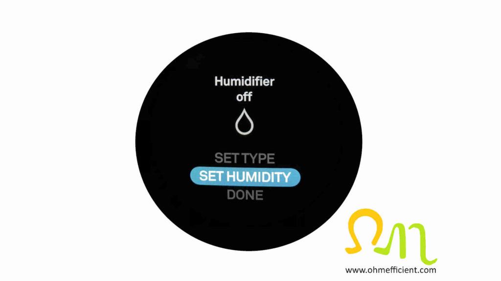 Nest humidifier set humidity