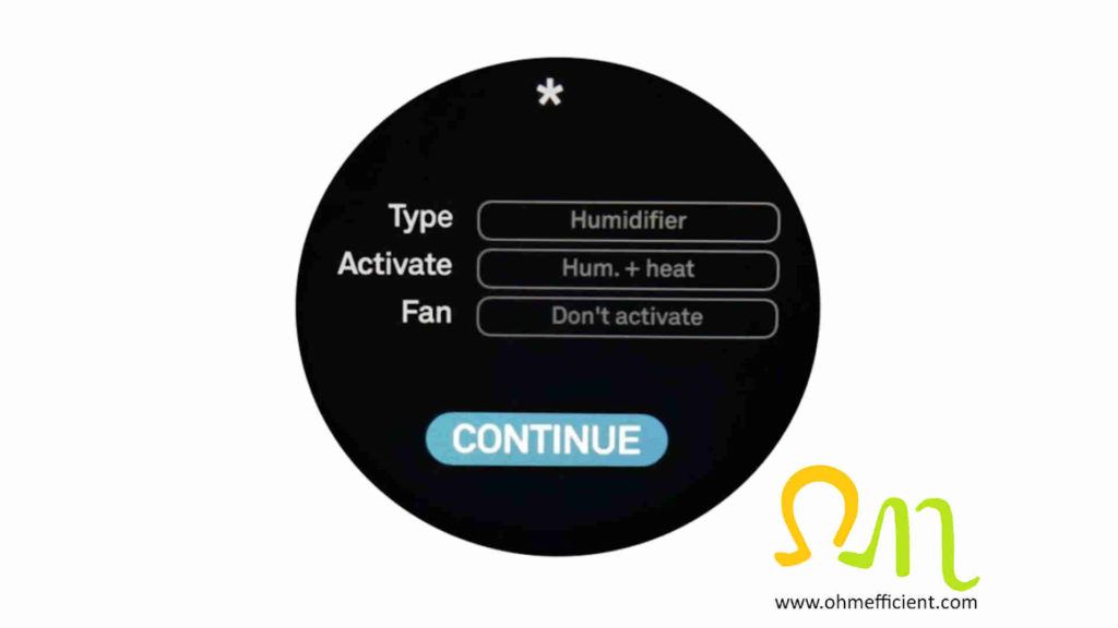 Nest humidifier settings
