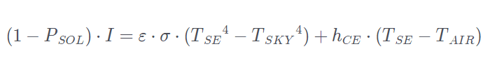 Steady state roof surface temperature ASTM E 1980 standard